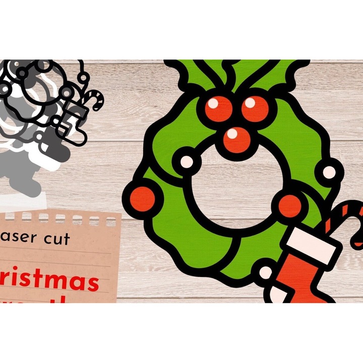 Stefa 3D de Craciun, Intrahome, din plywood 3mm-4mm, ideala pentru decorare, dimensiune 6x6 cm