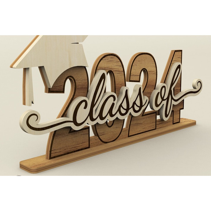 Dosar, Intrahome, Clasa 2024, din plywood, 3mm-4mm, culoare wenge, dimensiune 6x3cm