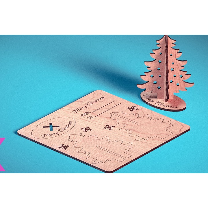 Felicitari, Intrahome, Hartie de Craciun taiata cu laser, 3mm-4mm, 15x15cm