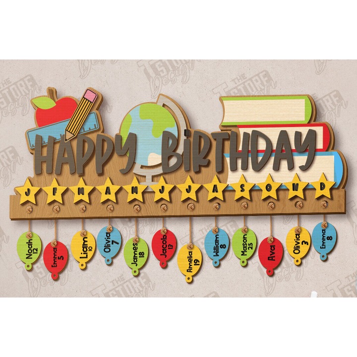 Tablou aniversar din lemn, Intrahome, 40x50cm, 3mm-4mm, pentru decorare si proiecte DIY