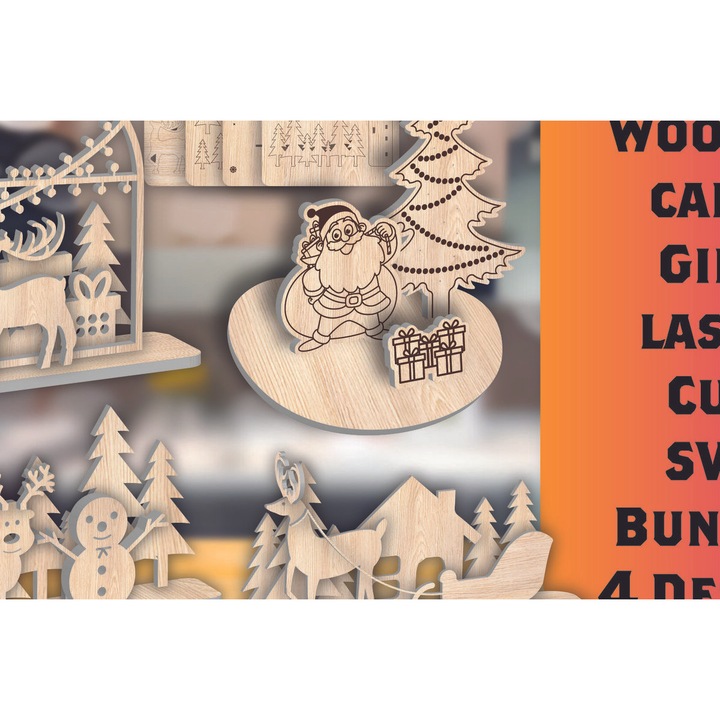 Pachet felicitari din carton de lemn, Intrahome, 3mm-4mm, 15x15cm