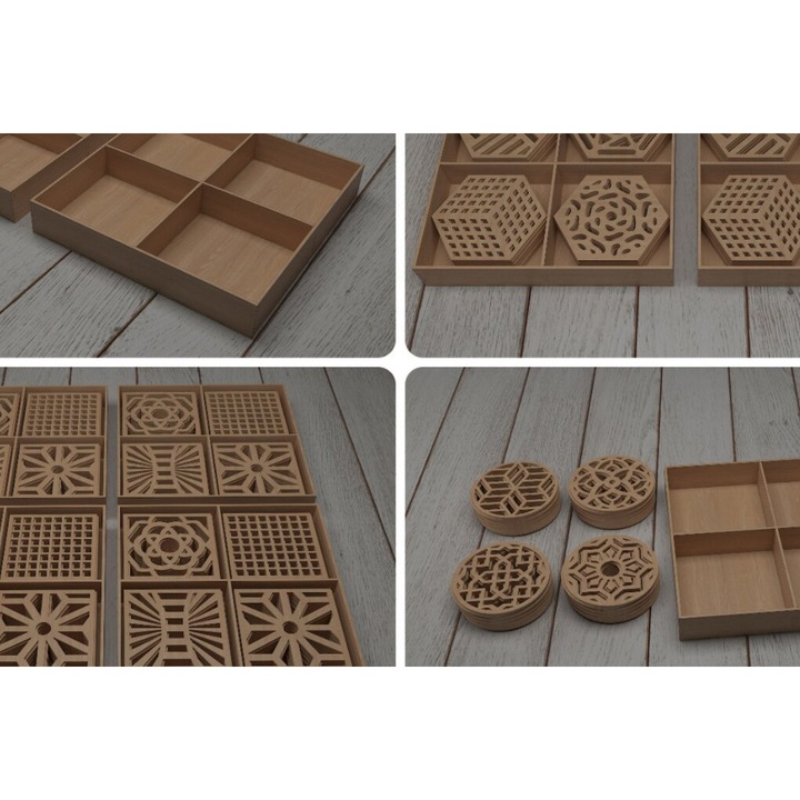 Suporturi bauturi, Paketo schediases souber 028, Plywood 3mm-4mm, 20x20cm