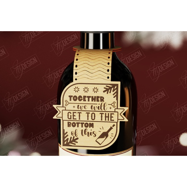 Set de artizanat, Intrahome, etichete pentru Craciun, din plywood 3mm-4mm, 15x15cm