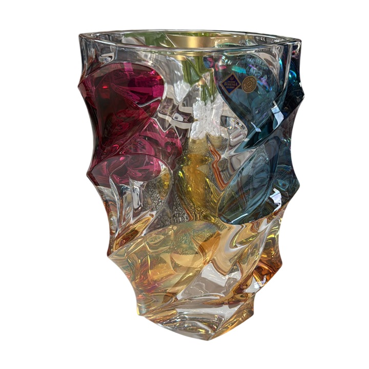 Vaza cristal Bohemia Calypso H28 cm multicolor