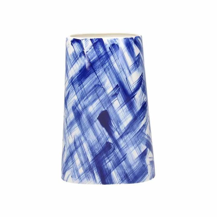 Vaza ceramica Tognana Storm H28 cm albastru-alb