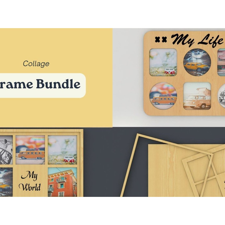 Rame foto clasice, Intrahome, 30x20cm, din plywood 3mm-4mm, set de 2 bucati