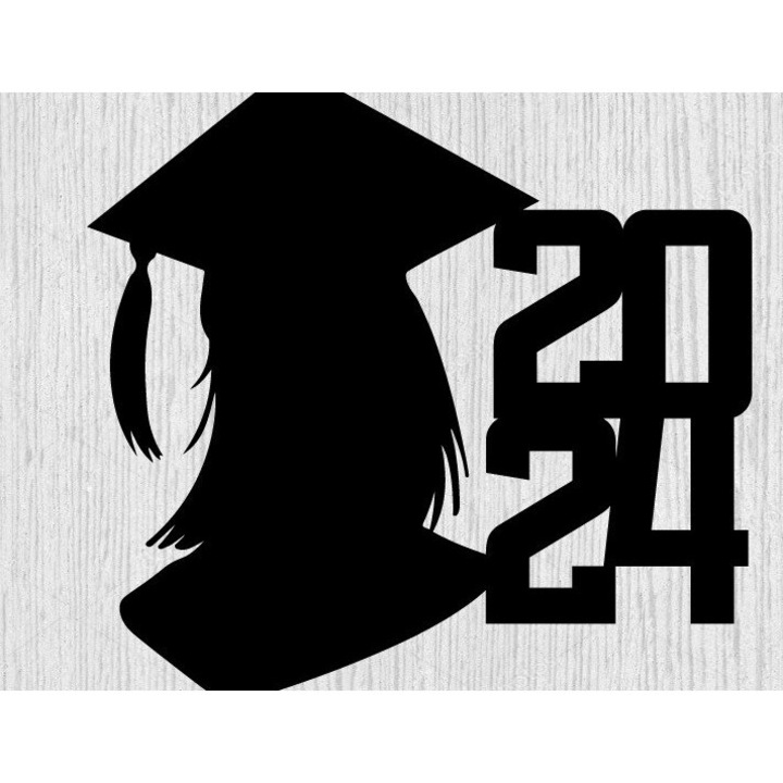 Placa lemn 2024, Intrahome, negru, 40x50cm