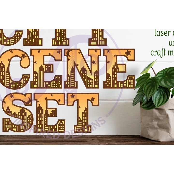 Set de stalpi cu litere alfabetice, Intrahome, din plywood 3mm-4mm, 30x20cm, ideal pentru proiecte DIY