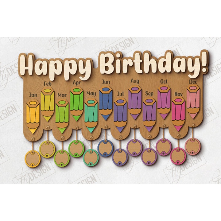 Tablou aniversar din lemn, Intrahome, 40x50cm, 3mm-4mm, pentru decorare si proiecte DIY