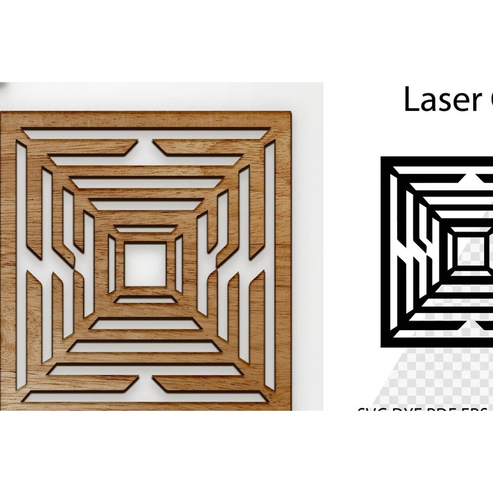 Suporturi bauturi, Intrahome, Coaster Cut Laser, 30x20cm, din plywood 3mm-4mm, set