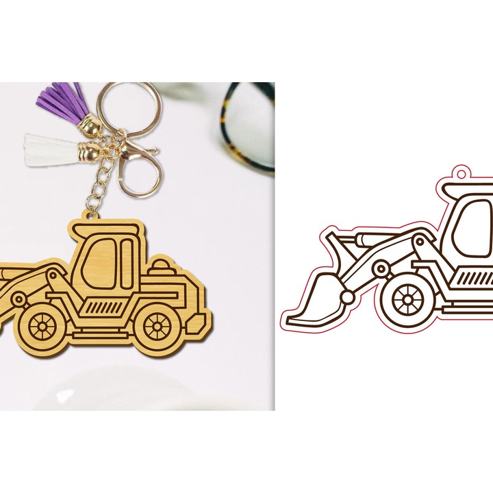 Breloc din lemn Plywood 3mm-4mm, Intrahome, set, dimensiune 4x4 cm