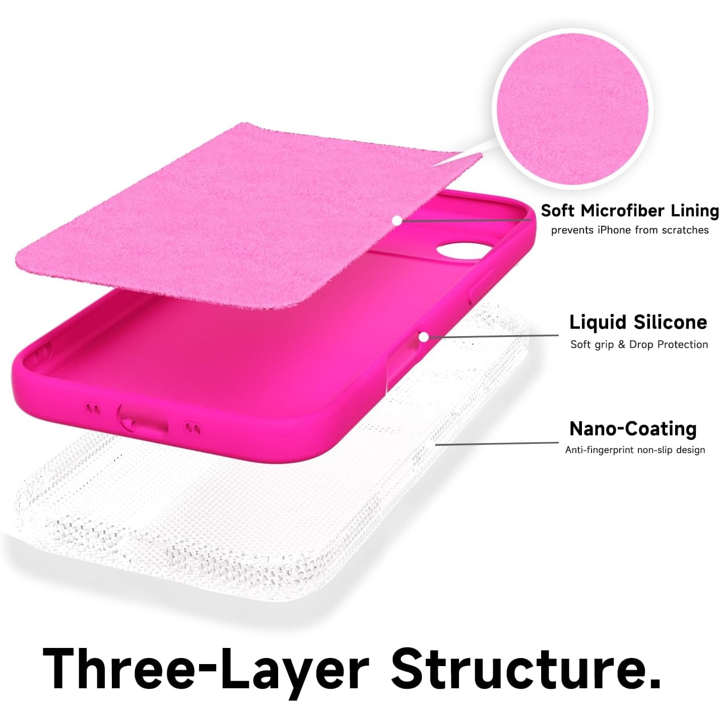 Husa Soft Touch, slim, ALC Mobile, anti soc, compatibila cu IPhone 17 Air, Roz Aprins Tpu