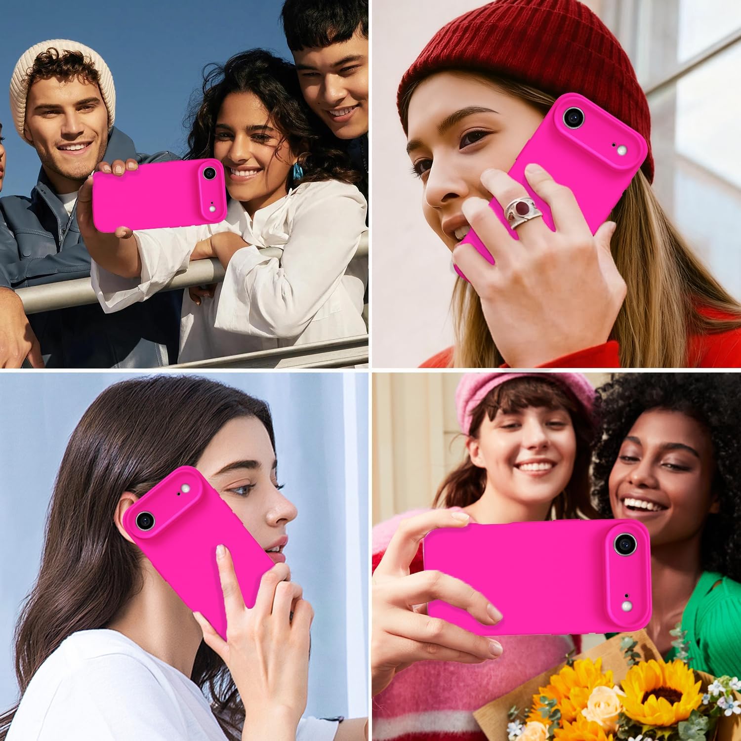 Husa Soft Touch, slim, ALC Mobile, anti soc, compatibila cu IPhone 17 Air, Roz Aprins Tpu