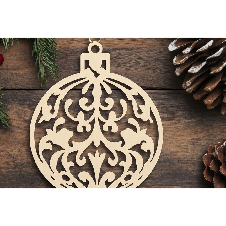 Set de artizanat, Intrahome, Cricut Christougenniatiko Stolidi Cut, 3mm-4mm, 6x6cm, din plywood