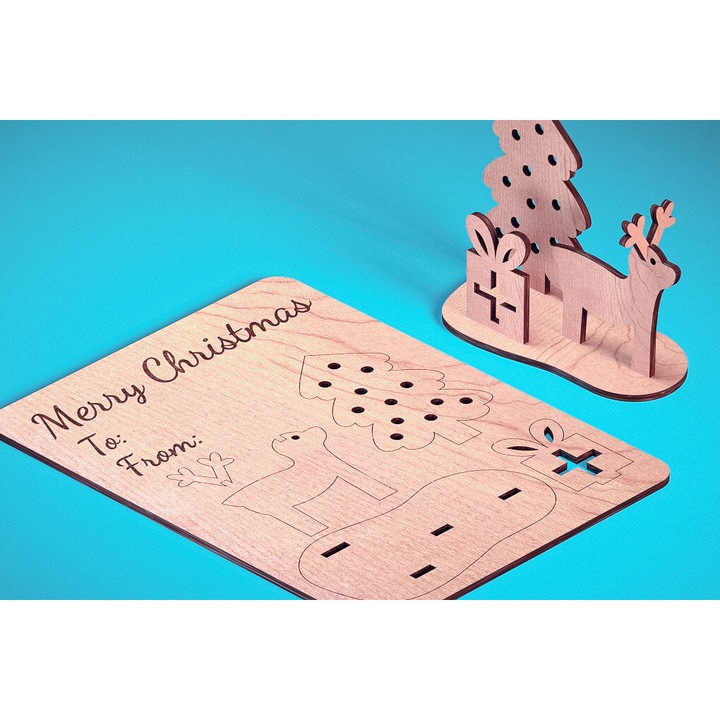 Felicitari, Intrahome, Hartie de Craciun taiata cu laser, 3mm-4mm, 15x15cm