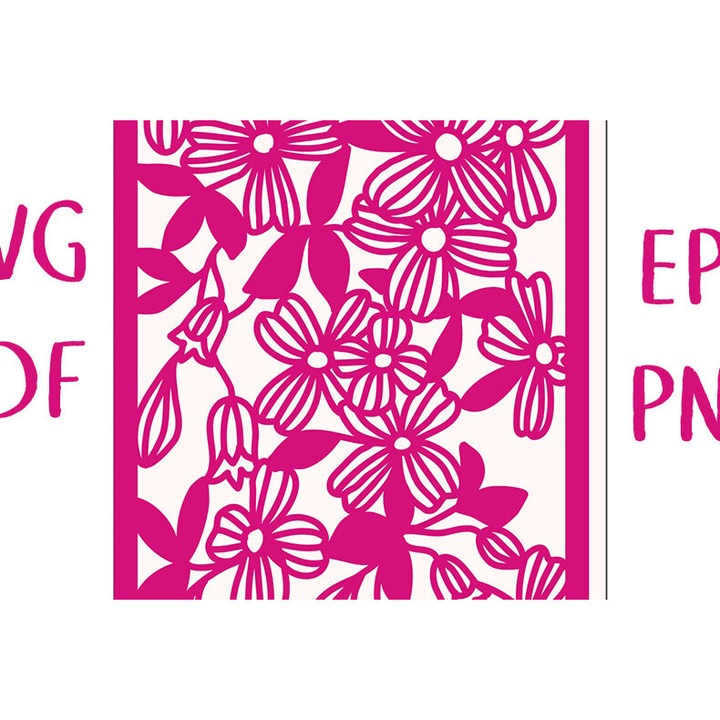 Felicitare, Intrahome, Clematis Floral, 3mm-4mm, 7x5cm