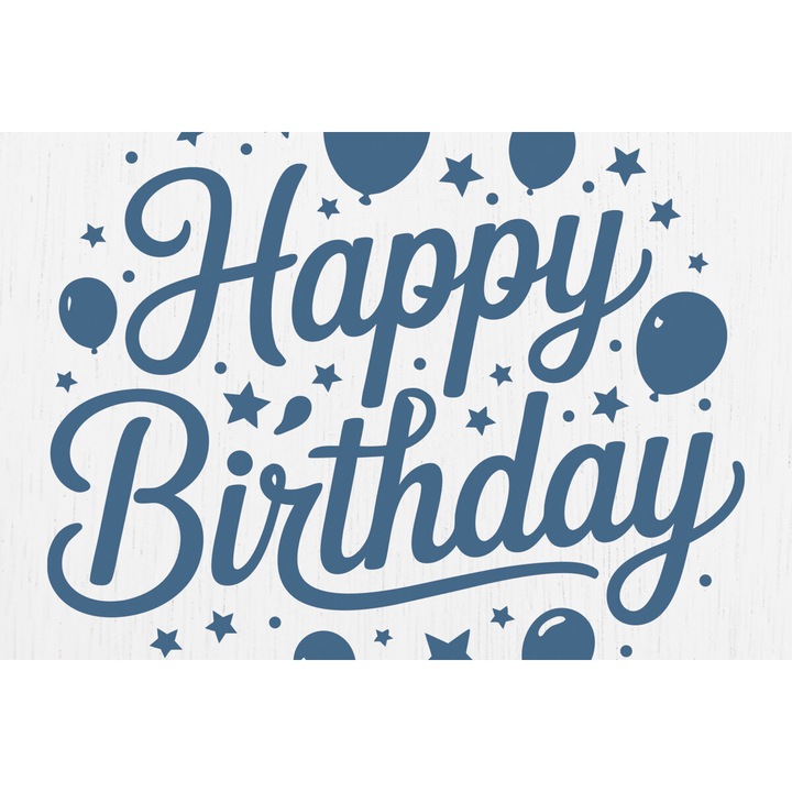 Felicitare Cricut Happy Birthday, Intrahome, design 20x20 cm, din plywood 3mm-4mm, pentru proiecte DIY