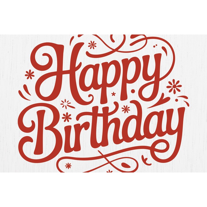 Felicitare Cricut Happy Birthday, Intrahome, din plywood 3mm-4mm, 20x20 cm, set