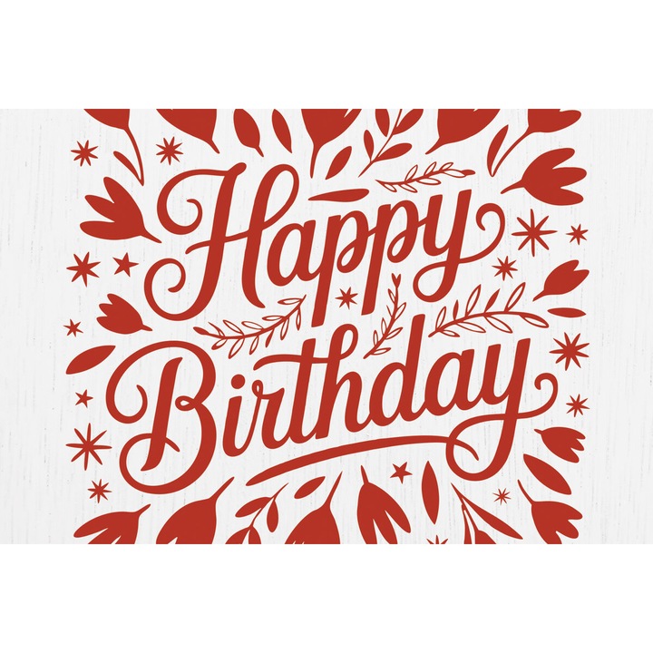 Felicitare Cricut Happy Birthday, Intrahome, design 4, din plywood 3mm-4mm, 20x20 cm