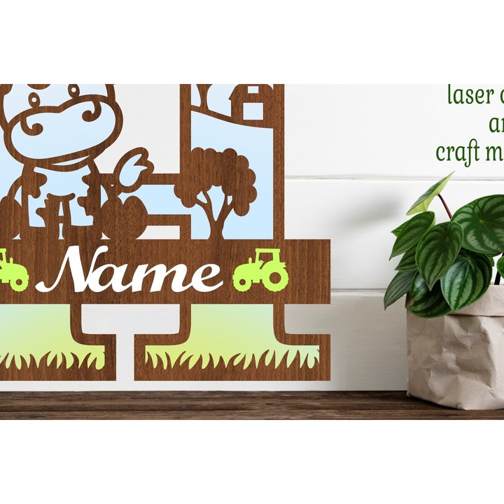 Monograma din lemn, Intrahome, H, wenge, 30x20cm