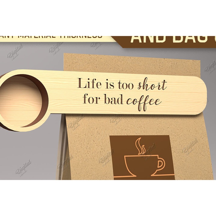 Set de scule multifunctionale din plywood 3mm-4mm cu clip pentru sesoula cafea si geanta, 30x20cm