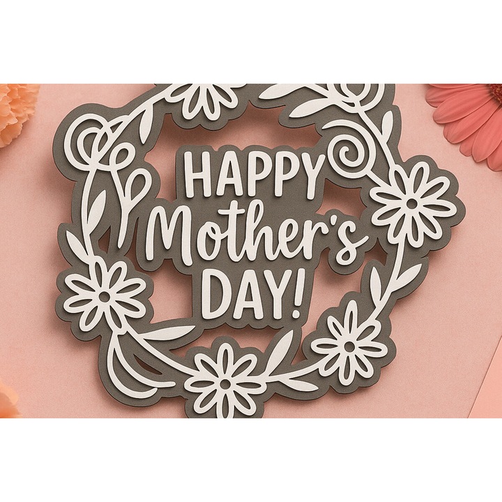 Set de artizanat, Intrahome, Cricut Happy Mother Day Cut, 3mm-4mm, 20x20cm