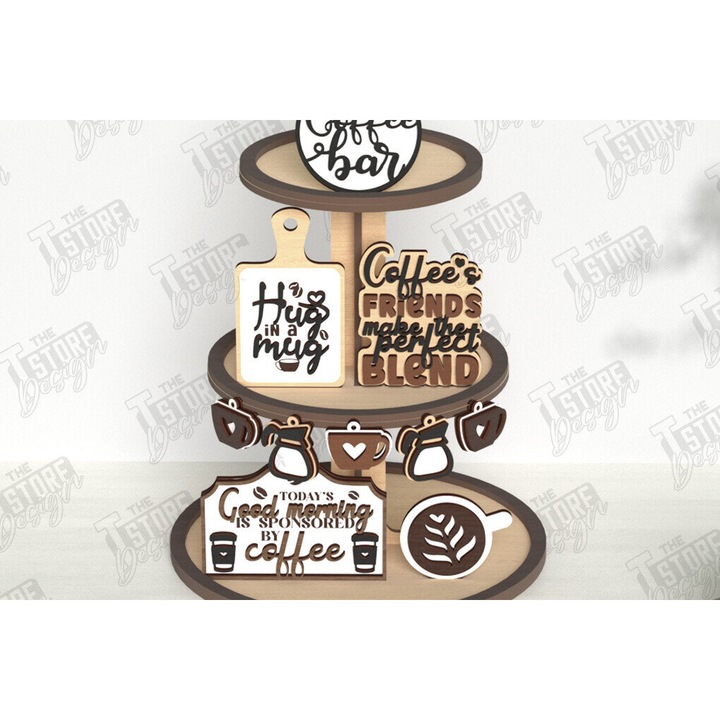 Tava de servire, Intrahome, disc din plywood 3mm-4mm, 30x20cm, pentru taiere cu laser