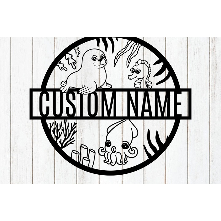 Placa decorativa din lemn de plywood 3mm-4mm, Intrahome, ocean, 6x6 cm