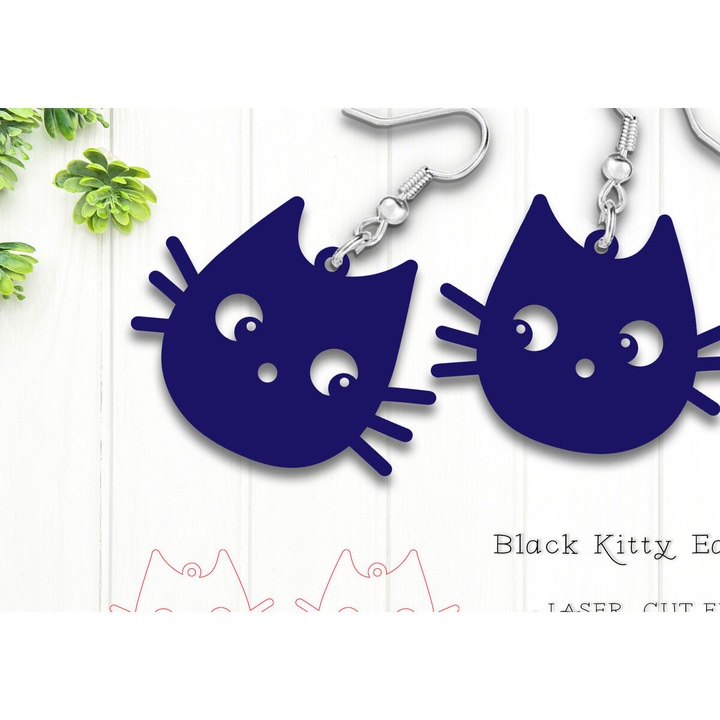 Set de artizanat, Cute Black Kitty, Intrahome, plywood 3mm-4mm, 900x900cm