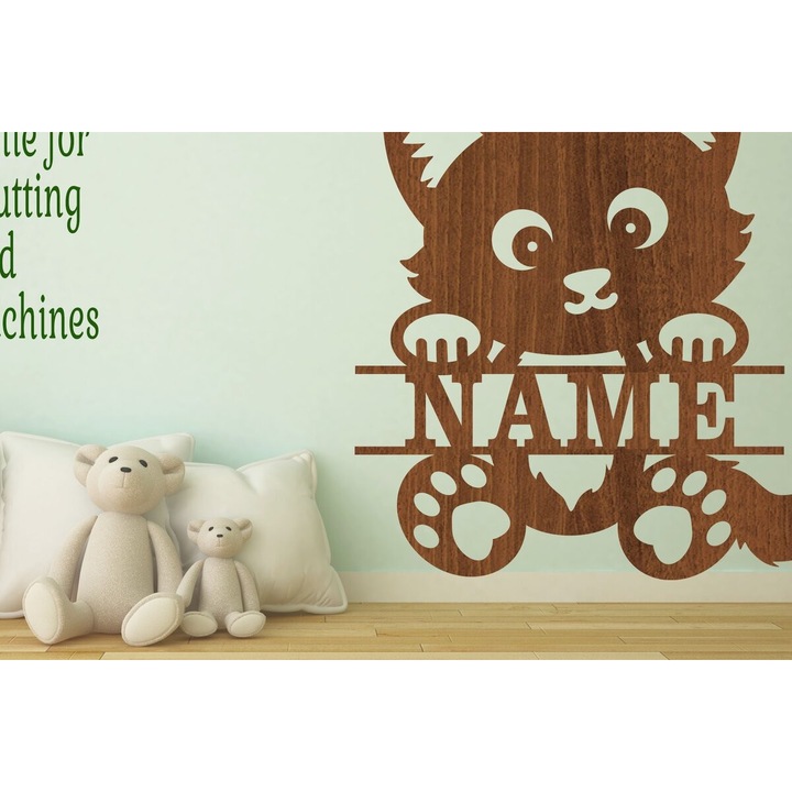 Placa decorativa din lemn taiat cu laser, Intrahome, 30x20cm, 3mm-4mm, personalizabila