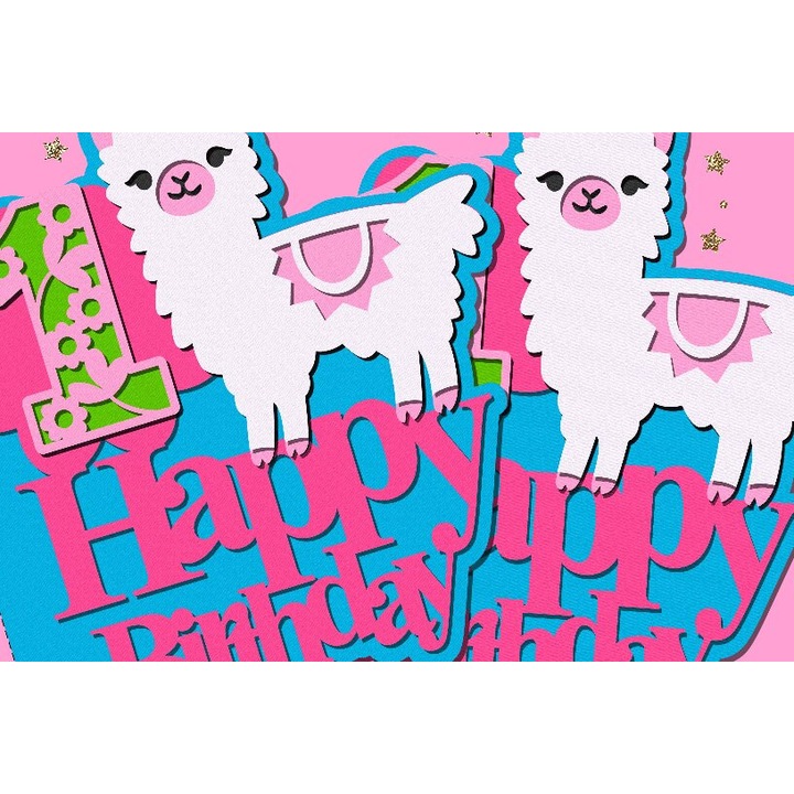 Felicitare 3D din lemn, Intrahome, pentru ziua de nastere, 30x20cm, din plywood 3mm-4mm