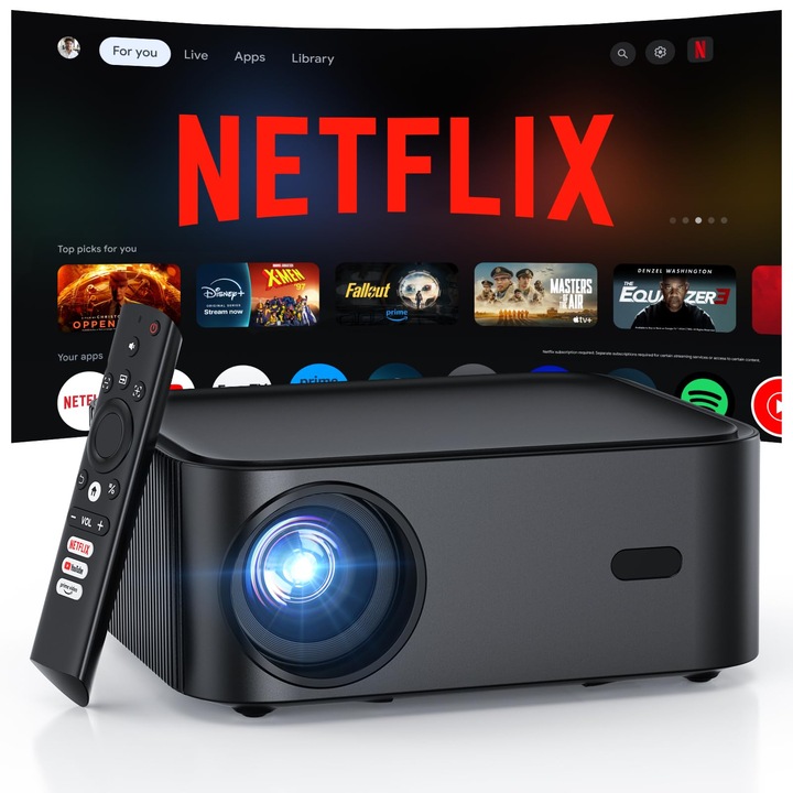 HAPPRUN 4K projektor, 1000 Ansi, Full HD 1080P, Wifi6, Bluetooth