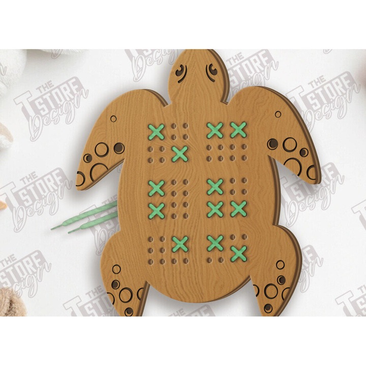 Placa lemn taiata laser, Intrahome, broderie testoasa, 3mm-4mm, 15x15cm