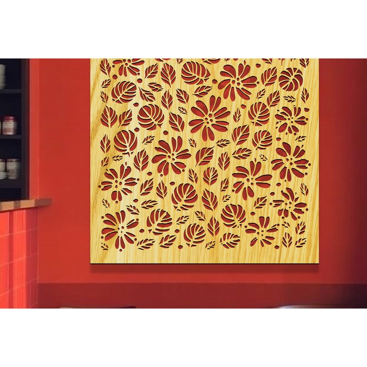 Semn decorativ din lemn pentru cafenea, Intrahome, taiat laser, 30x20cm, 3mm-4mm