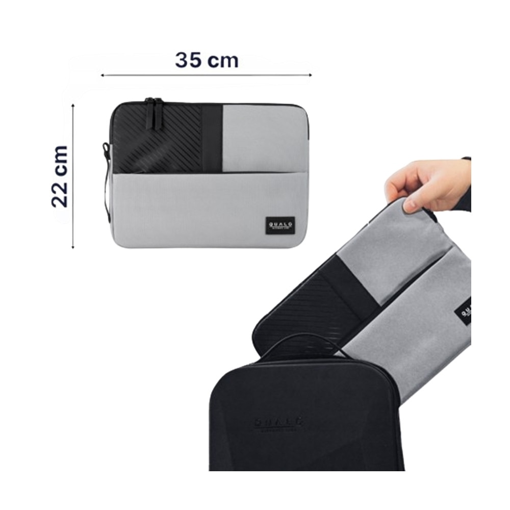 Qualo Ultimate - Geantă universală pentru laptop 13"3" gri-negru pentru laptop/tabletă