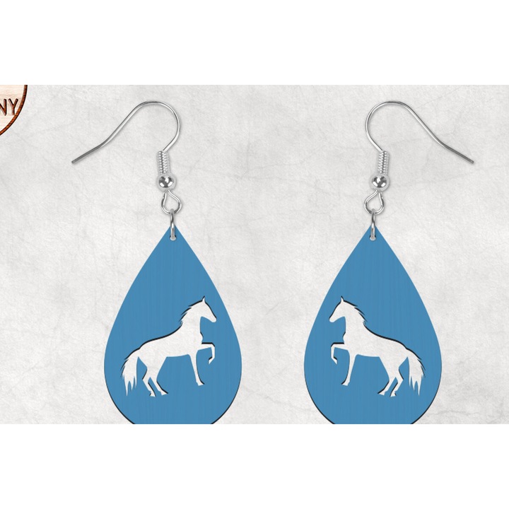 Cercei Dangle Cal Boho, Intrahome, Plywood 3mm-4mm, 3x3cm