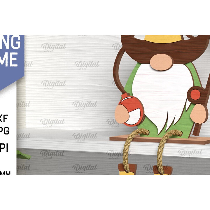 Accesorii decorative, Gnome din lemn, Intrahome, 30x20cm, 3mm-4mm grosime, pentru decorare DIY