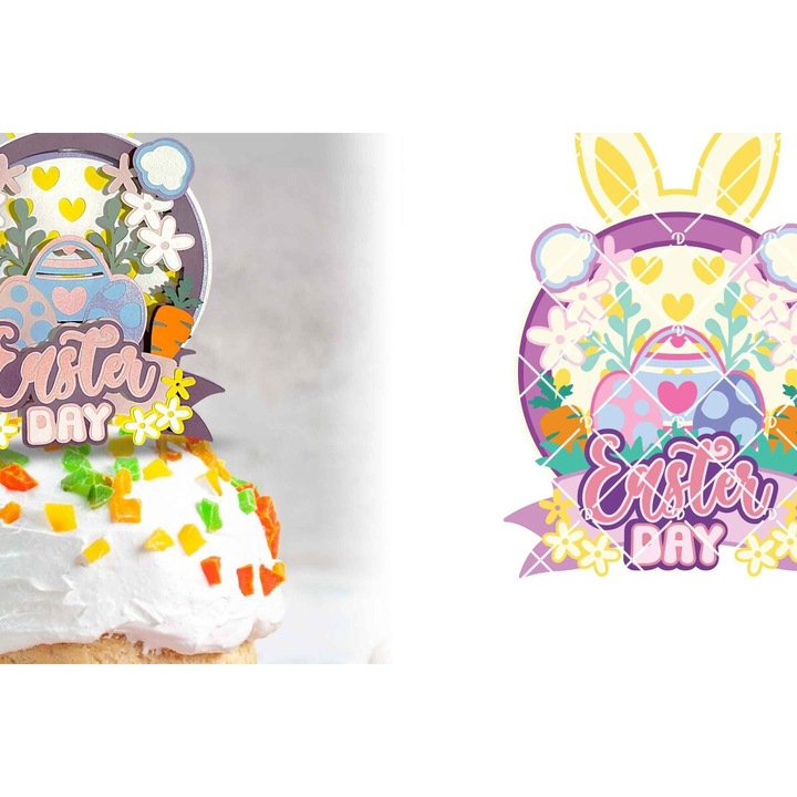 Accesorii pentru petrecere, Charitomeno Pascha Keik Topper 3D, plywood 3mm-4mm, 714x714cm