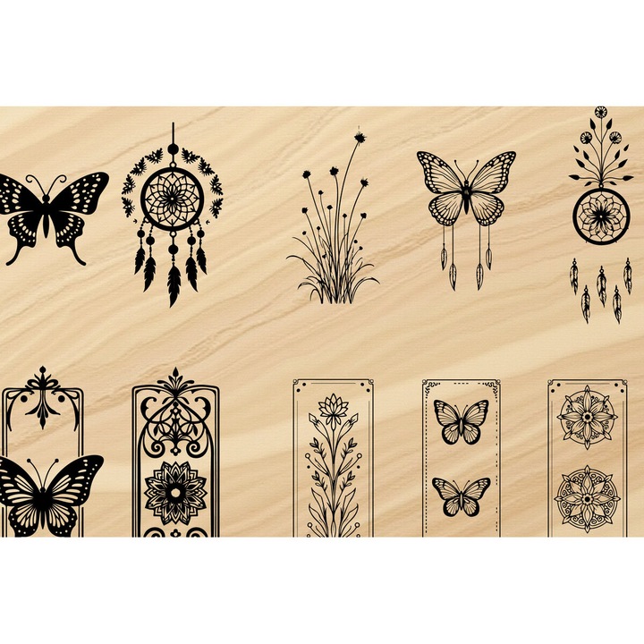 Set panouri decorative din lemn plywood 3mm-4mm, Intrahome, pentru decorare, 4x4 cm