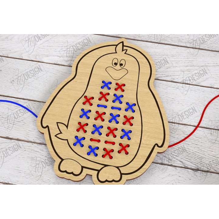 Set de jocuri educative, Intrahome, Cross Stitch Laser Cut, 15x15cm, plywood 3mm-4mm