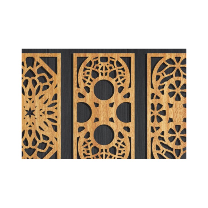 Panou decorativ din plywood, Intrahome, 3mm-4mm, culoare wenge, dimensiune 20x20cm