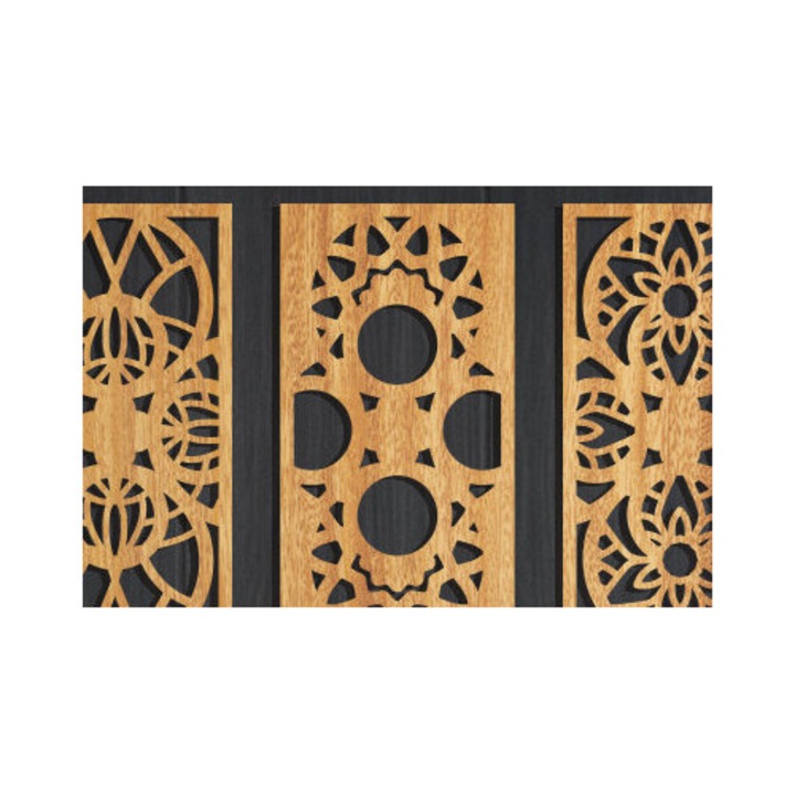 Panou decorativ din plywood, Intrahome, 3mm-4mm, culoare wenge, dimensiune 20x20cm