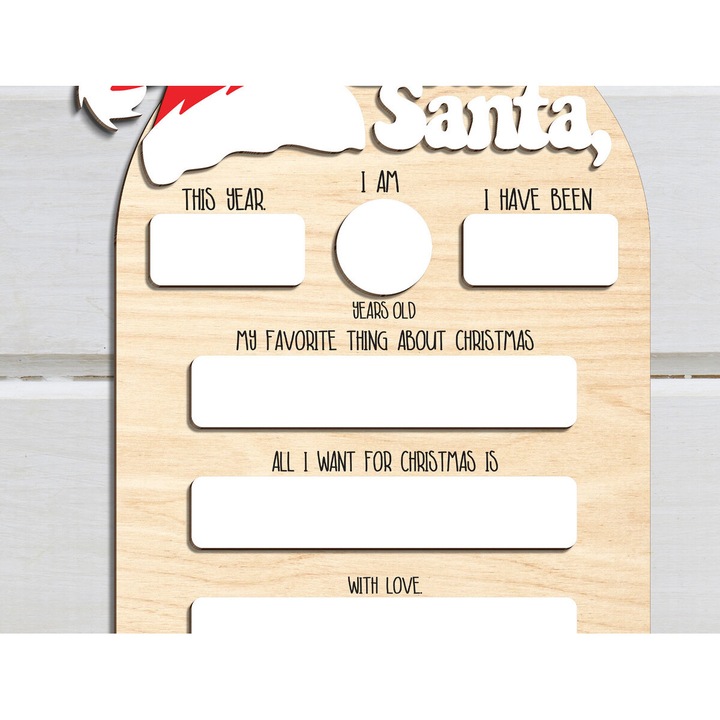 Placa lemn, Agapete Santa Sign, 3mm-4mm, 30x20cm, set de fisiere