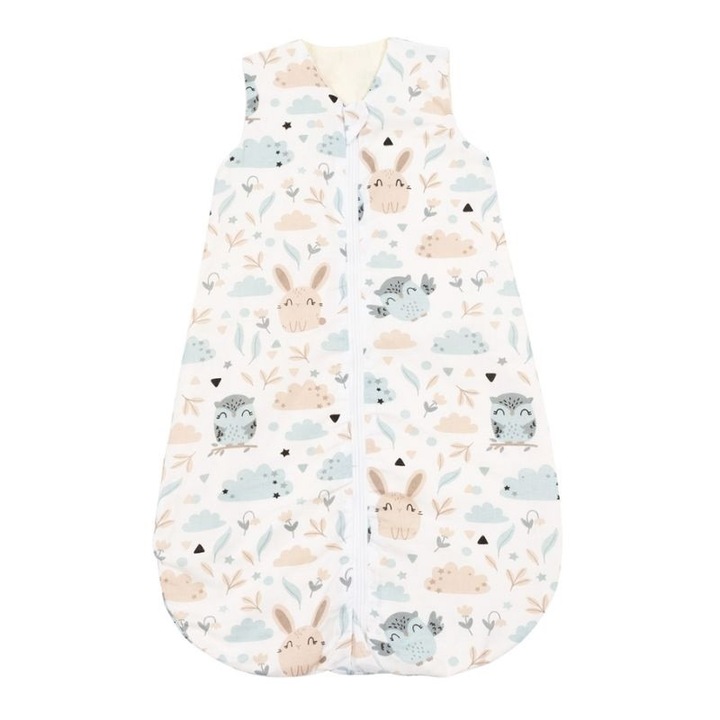 Sac de dormit bebe 0-3 luni Kidizi Forest Friends, 1 tog, bumbac 100%, pentru toamna/iarna