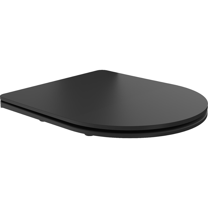 Тоалетна седалка, Mexen, тънка, дуропласт, матово черна, овална