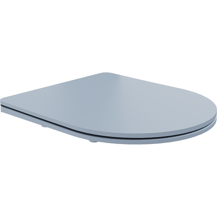 Капак за тоалетна чиния Mexen, тънък, дуропласт, матово синьо-сив, овален