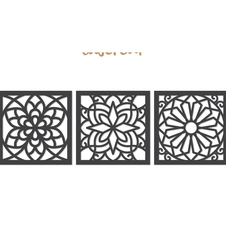 Placa lemn, Intrahome, diakosmetiko tetragono Lasercut, 30x20cm, 3mm-4mm, pentru proiecte DIY