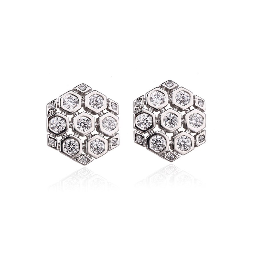 Cercei placati cu aur alb de 18k si cristale®