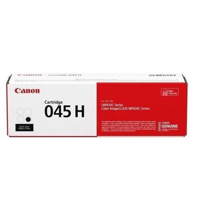 Cartus Toner Original Canon CRG045HBK, Black, 2800 pagini, pentru Canon I-Sensys MF 631cn, Canon I-Sensys MF 632cdw, Canon I-Sensys MF 633cdw, Canon I-Sensys MF 634cdw, Canon I-Sensys MF 636cdw, Canon I-Sensys LBP 611cn, Canon I-Sensys LBP 613cdw