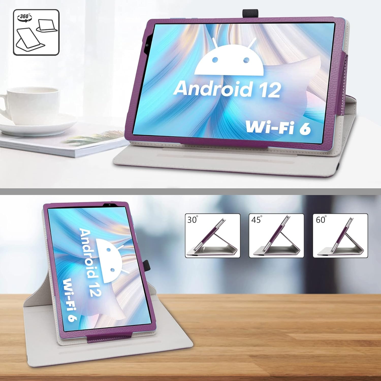 Husa tableta TECLAST P26T / Vortex T10 / Vortex T10M de 10,1 inch, violet